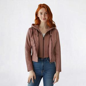 Juniors Snobbish Two-in-One Motorcycle Jacket w/French Terry Hood alternate view